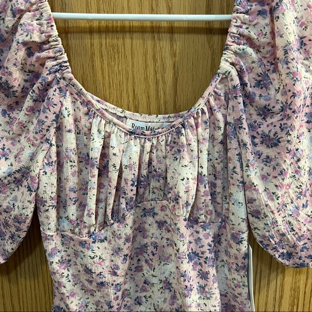 NEW Roommates Boho Floral Off the Shoulder Crop Top Women's Size Small - Picture 4 of 10